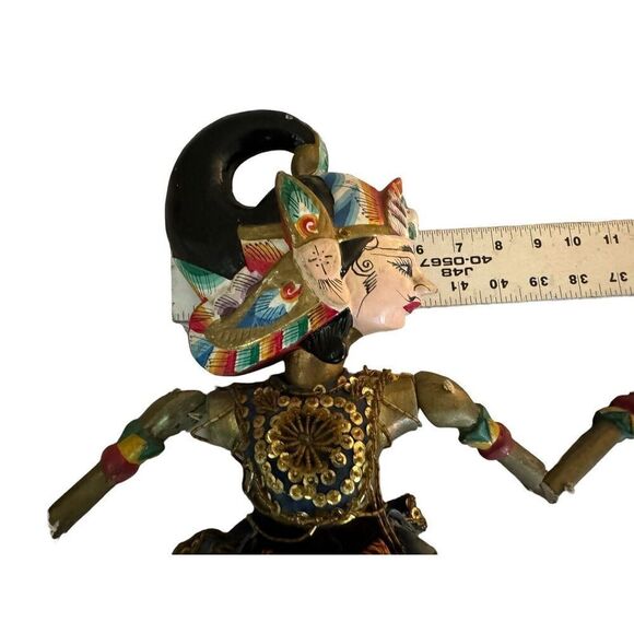 Vtg Wayang Golek Puppet Two Faced Asian Indonesia Art Folk Art 25”Java Handmade - Picture 5 of 12